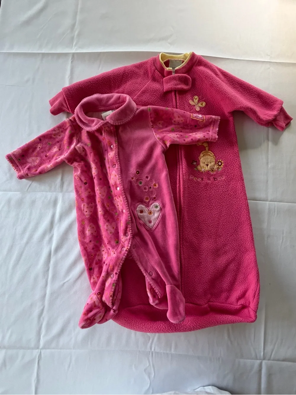 Vintage Y2K Carter’s Baby Girl Pink Sleeper & Sleep Sack Bundle